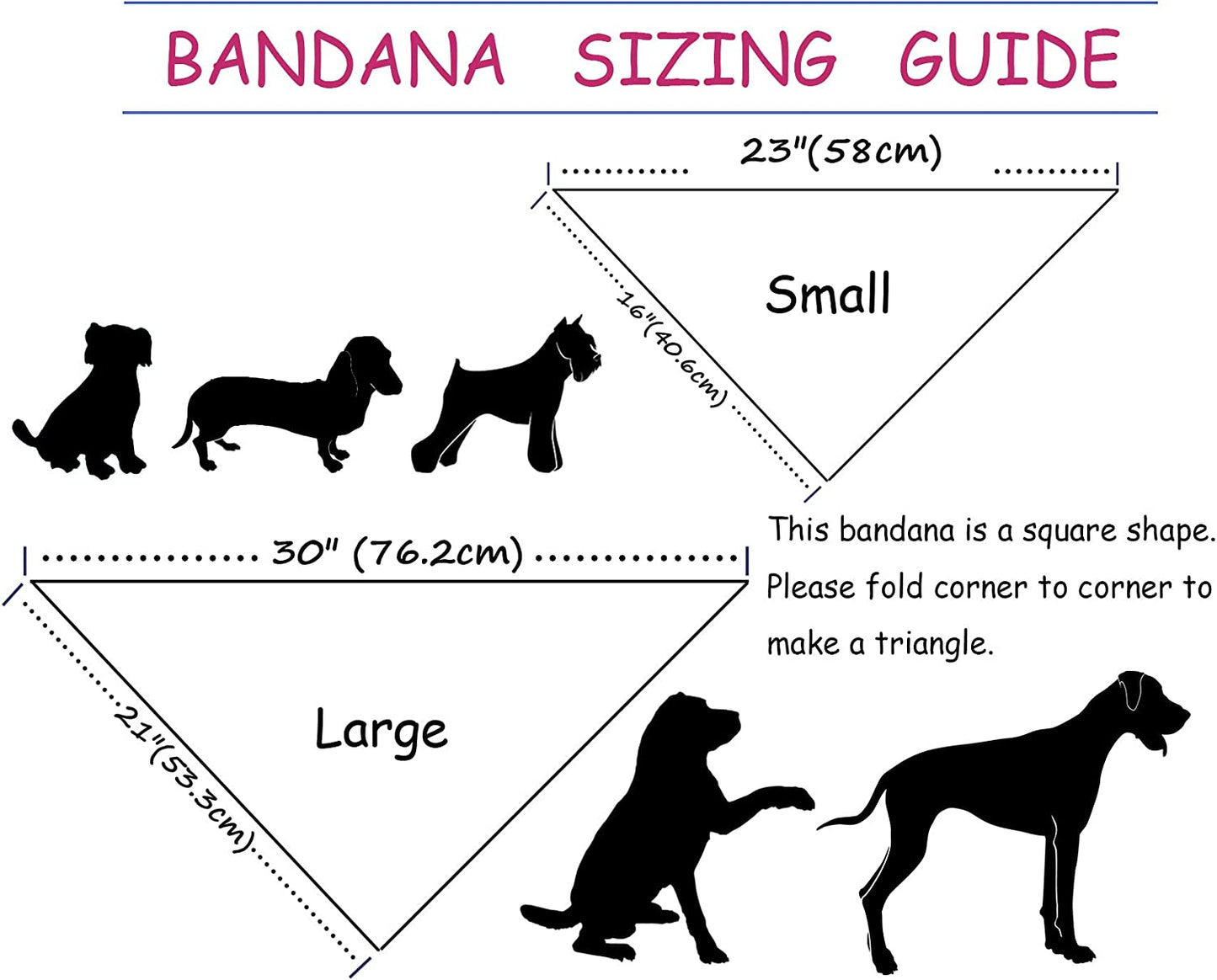 Cotton Dog & Cat Bandanas - Triangle Bibs Scarf for Small to Large Dogs & Cats