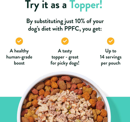 Mixed Fresh Dog Food Pouches Variety Pack - Human-Grade, Gluten-Free Wet Pet Meal Topper Mix-Ins & Meals - Small & Large Breed Puppy & Senior Dogs - Made in the USA - 8 Pack
