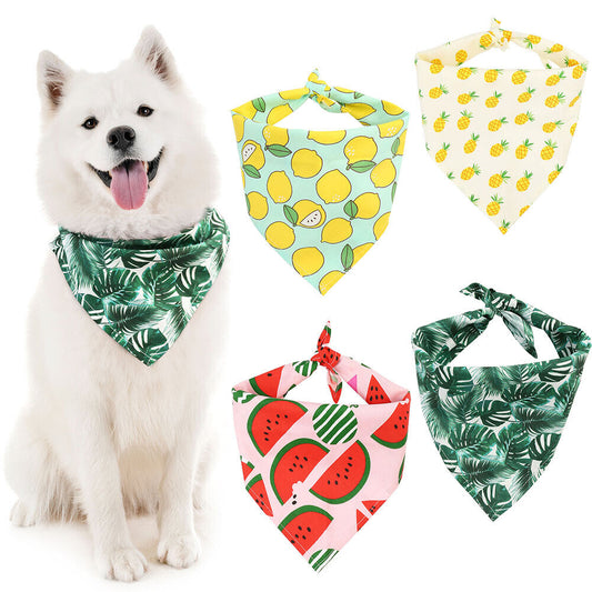 4PCS Dog Bandana for Small Medium Large Dogs Cats Puppy Hawaiian Kerchief Collar