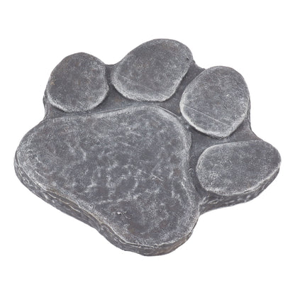 Dog Pawprint Memorial Stone DIY Lettering Dog Grave Marker Pet Monument for Outdoor Lawn Patio Rock Grey