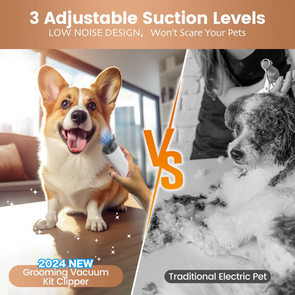 PG50 5 in 1 Dog & Cat Grooming Vacuum, Clippers Kit with Accessories