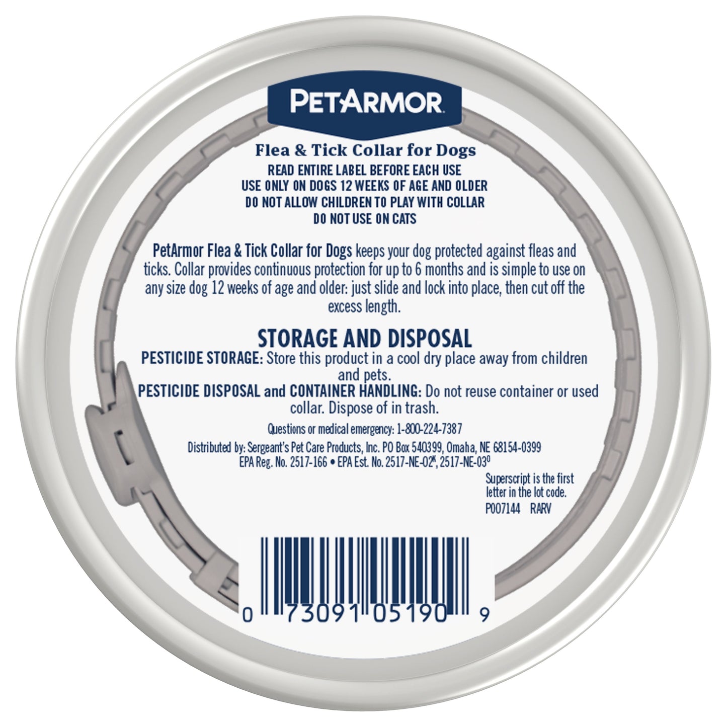 Flea & Tick Collar for Dogs, One-Size-Fits-All Collar, 1 Count