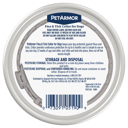 Flea & Tick Collar for Dogs, One-Size-Fits-All Collar, 1 Count