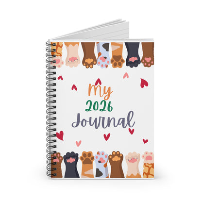 Colorful Pet-Themed Spiral Notebook - 2026 Planner, Pet Lover Journal, Cute Stationery, Gift for Friends, Trendy School Supplies
