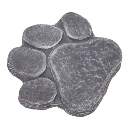 Dog Pawprint Memorial Stone DIY Lettering Dog Grave Marker Pet Monument for Outdoor Lawn Patio Rock Grey