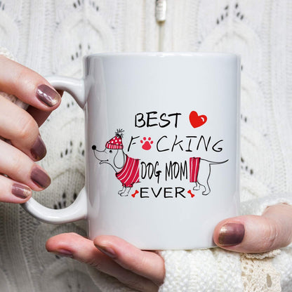 Novelty Dog Mom Mug - Unifury Dog Memorial Gifts for Dog Owner, Funny 11OZ Dog Mother Coffee Mug for Women on Birthday, Christmas, Party, Mothers Day