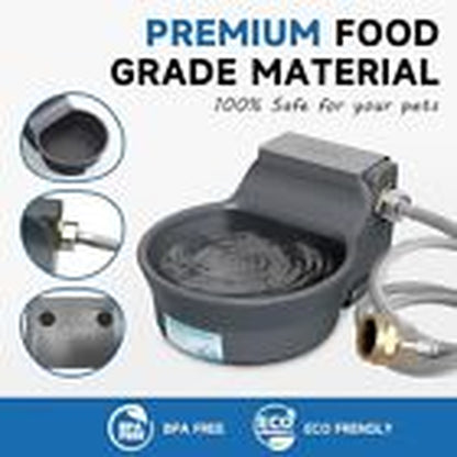 Automatic Dog Water Dispenser with Anti-Tip Bracket Outdoor Dog 68 Oz Gray