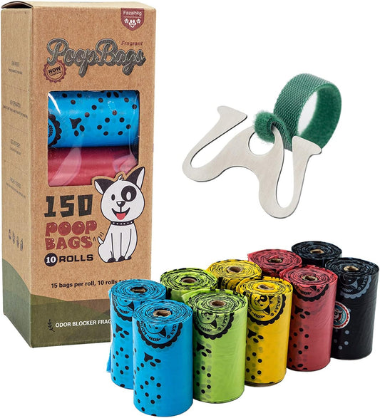Dog Poop Bags Extra Thick Leak Proof Dog Waste Bags.Lavender-Scented Dog Poop Bags with EPI Additive，Doggie Poop Bag Carrier and Leash Clip Included…