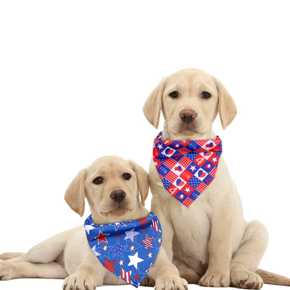 New 40Px Dog Bandana 4Th July Pet Products Small-Middle Bandanas Scarf Small Dogs Cats Puppy Bibs for American Independence Day