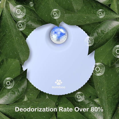 Cat Litter Deodorizer, Smart Odor Eliminator for Small Pets, Unscented and Dust-Free Deodorizer for Small Animals’ Toilet or Home, Rechargeable Smell Eliminator, Blue