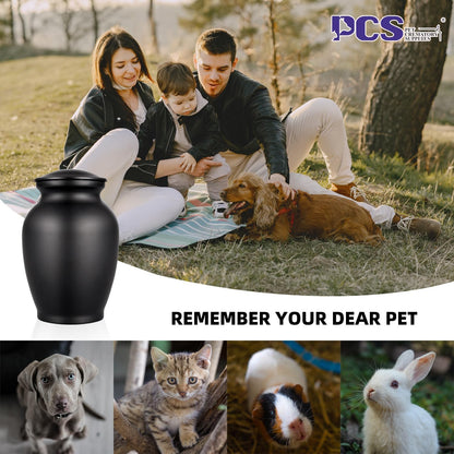 PCS Memorial Pet Cremation Urns for Dogs Ashes, Dog Keepsake Urns for Ashes, Black Pet Urn-Large