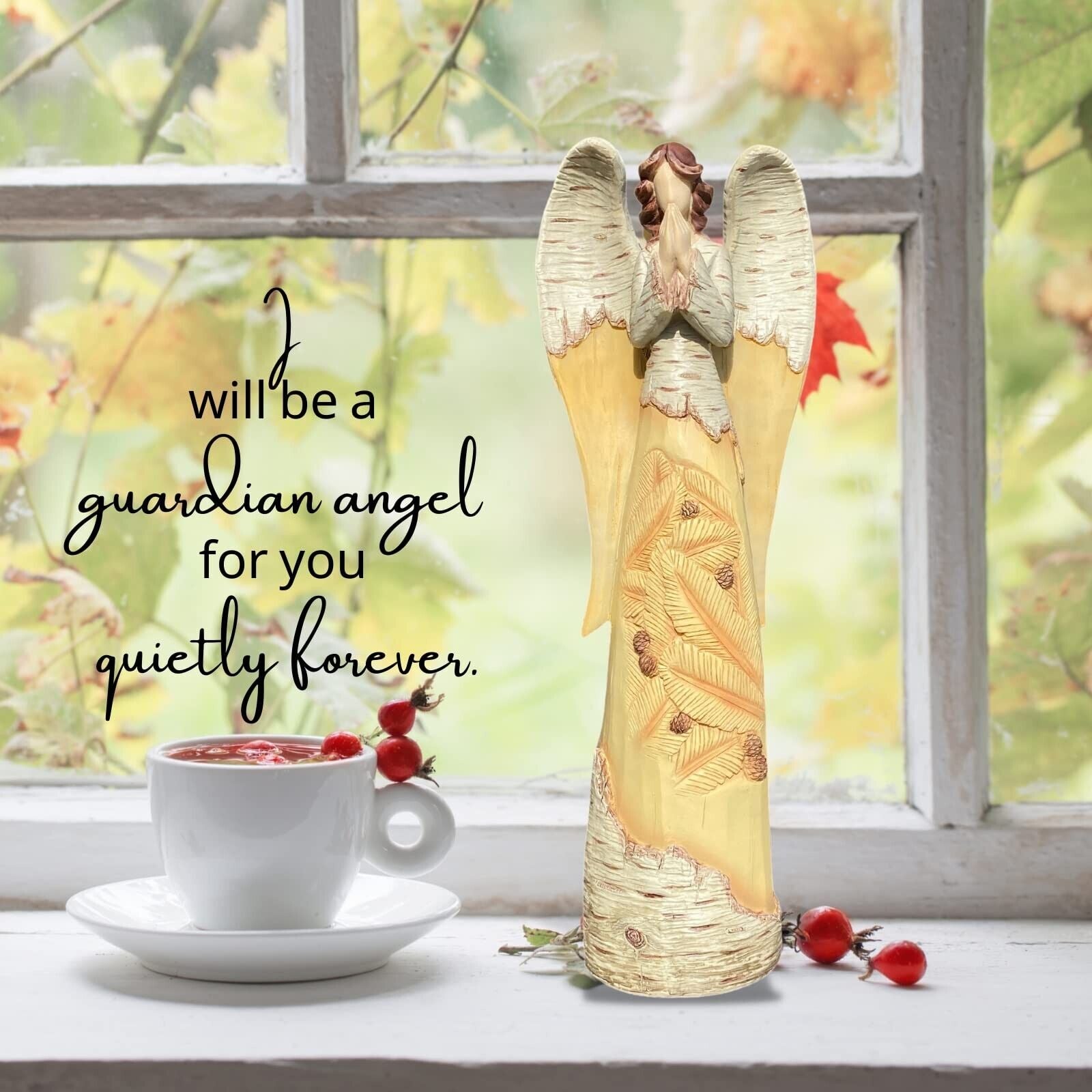 Qmaggice 14Inch Angel Figurines, Angel Statues for Home Decor, Exquisitely Ca...
