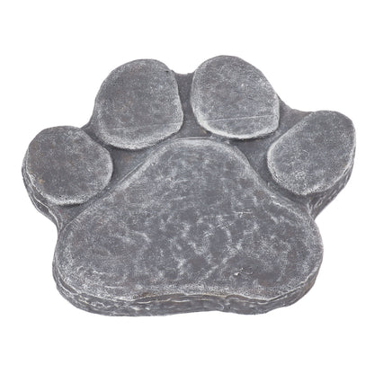 Dog Pawprint Memorial Stone DIY Lettering Dog Grave Marker Pet Monument for Outdoor Lawn Patio Rock Grey
