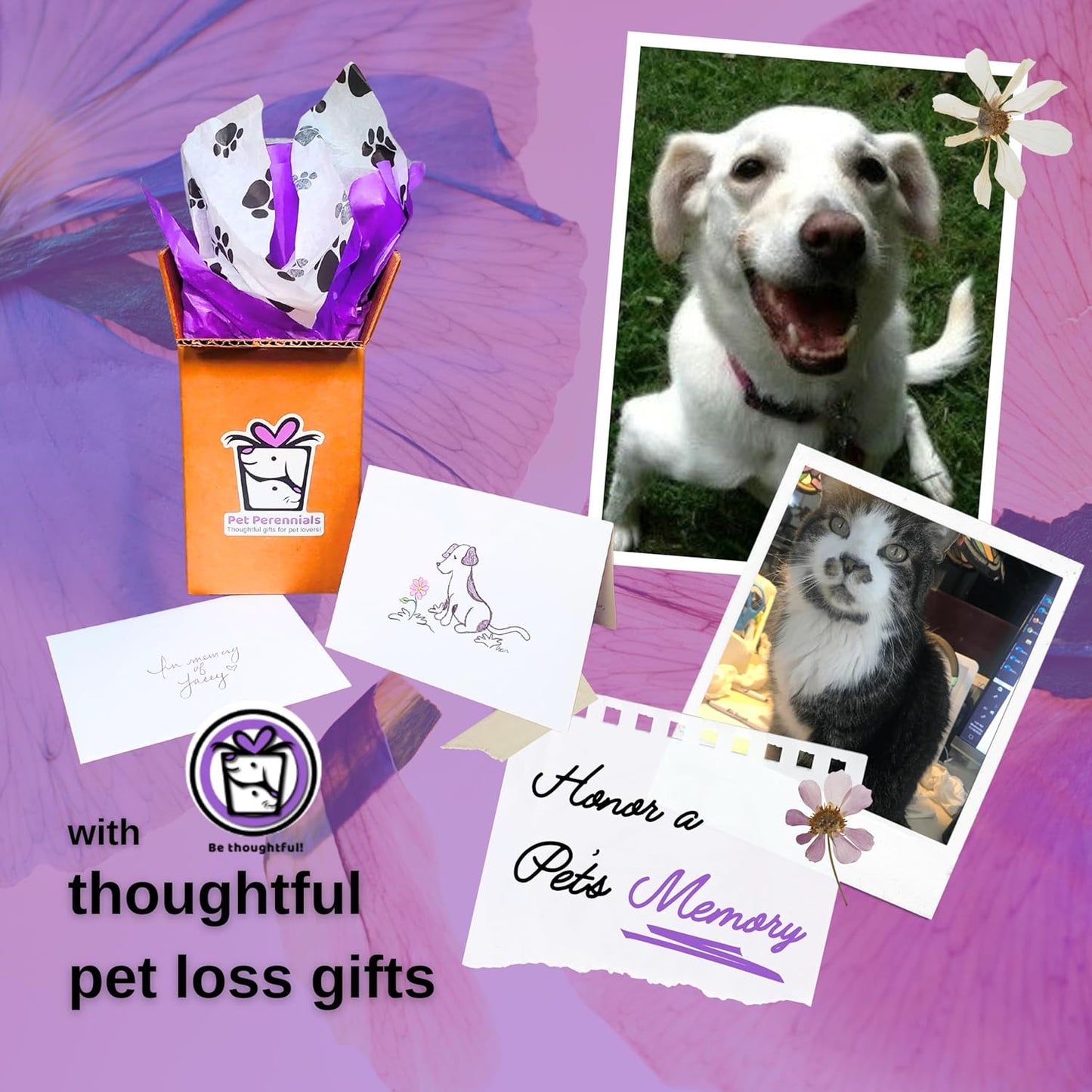 Pet Perennials Healing Hearts Pet Memorial Candle, Soy Candle with Feng-Shui Keepsake Stone (Embed) Loss of Pet Memorial Gifts, Pet Remembrance Candle, Pet Loss Candle for Friends and Families
