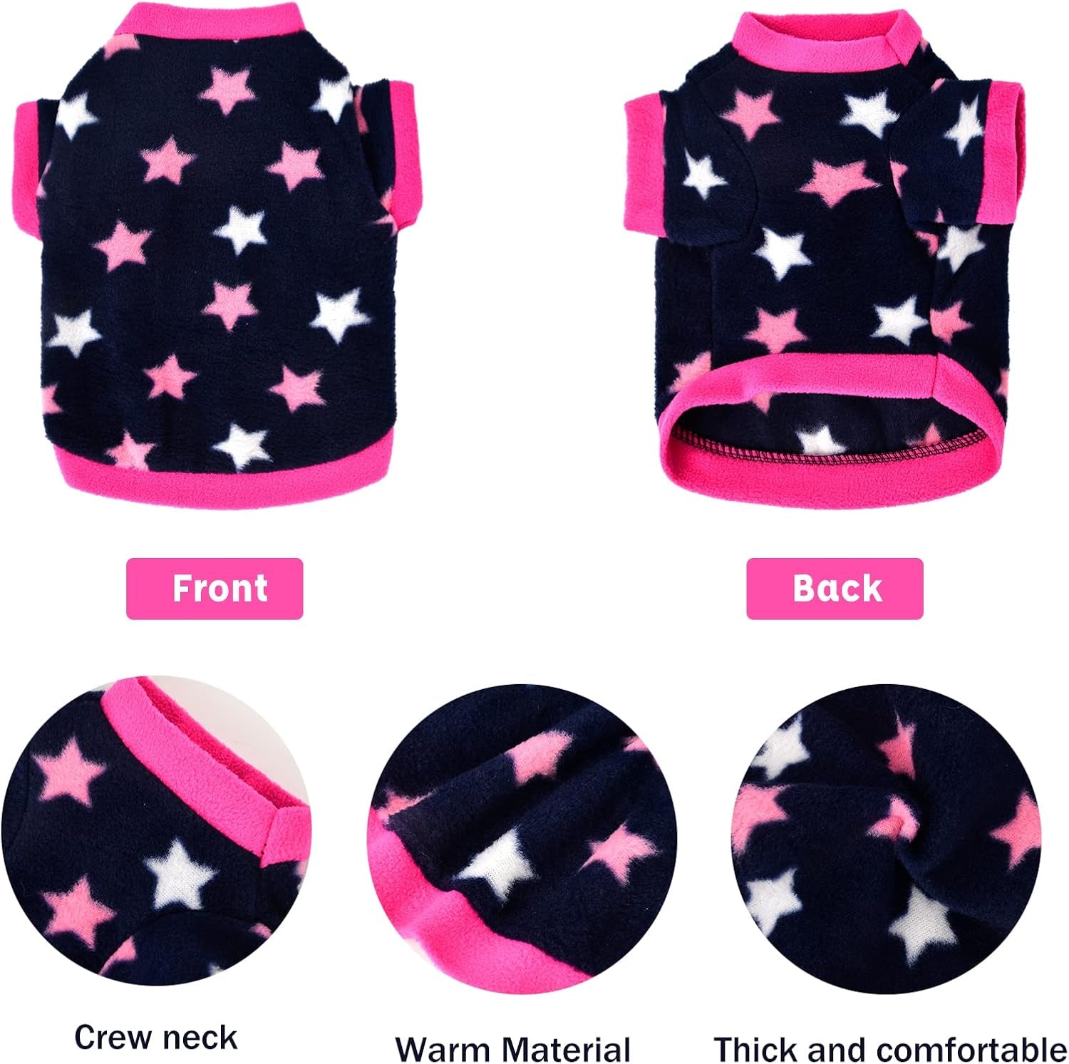 2 Pieces Small Dog Sweaters Chihuahua Fleece Clothes XXS~S Winter Warm Puppy Sweaters Boys Girls Tiny Dog Outfits for Teacup Yorkie Puppies Extra Small Breed Costume (X-Small, Red)