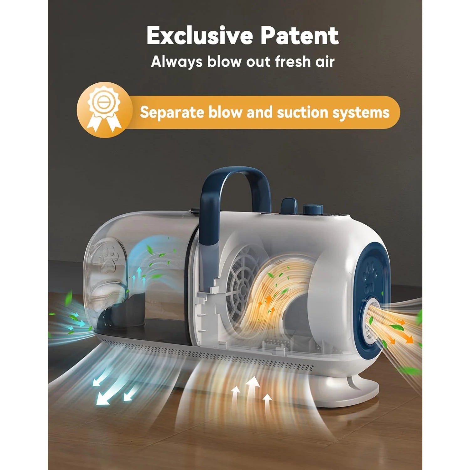 BM1 Dog Grooming Vacuum for Shedding & Drying Trimming Pet Hair, 8 in 1 Pet Grooming Vacuum & Dryer, Low Noise Pet Vacuum, Dog Grooming Kit with 7 Levels Blow Temperature & 1.5L Dust Cup