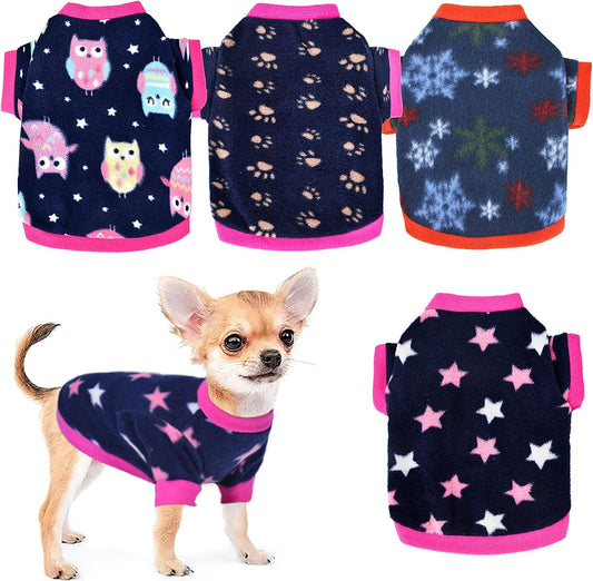 2 Pieces Small Dog Sweaters Chihuahua Fleece Clothes XXS~S Winter Warm Puppy Sweaters Boys Girls Tiny Dog Outfits for Teacup Yorkie Puppies Extra Small Breed Costume (X-Small, Red)