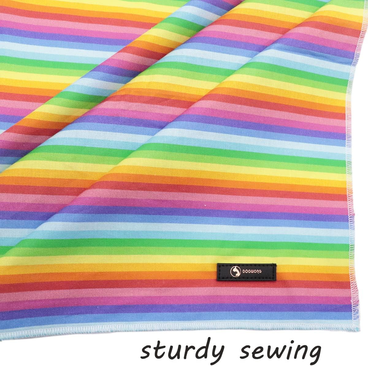 LGBTQ Dog Bandana Cotton Rainbow Washable Soft Dog Bibs Scarf, LGBT Pride Adjustable Kerchief Square Dog Bandanas for Small Large Dogs