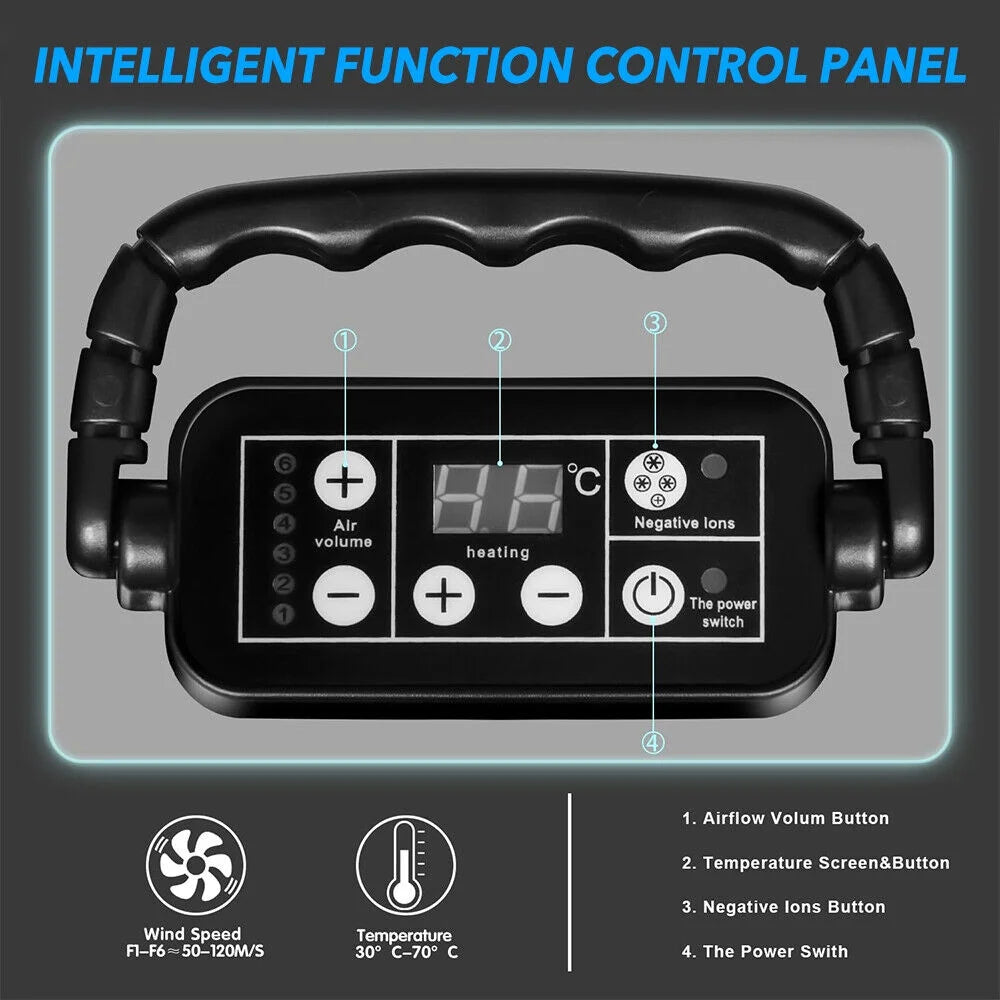 Dog-Hair-Dryer, 5.2HP/ 3800W High Velocity Pet Blow Dryer with Heater for Grooming, Speed Temperature Adjustable Dog Blower Grooming Dryer with 4 Nozzles