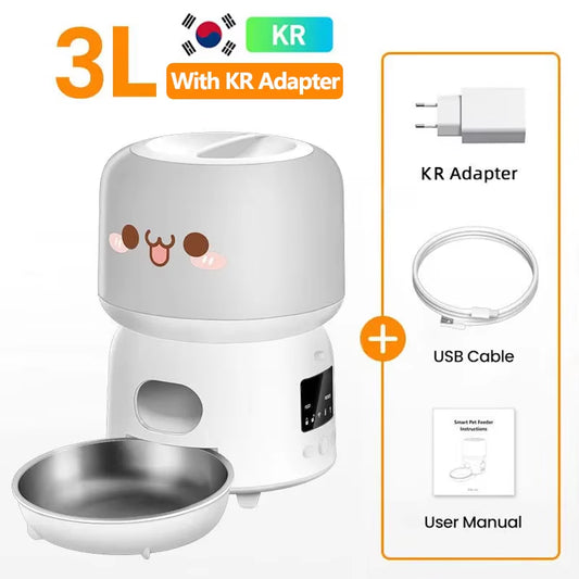 Automatic Cat Feeder 3L Smart Pet Food Dispenser Button Automatic Dog Feeder for Cats Pets Remote Control Feeding Supply