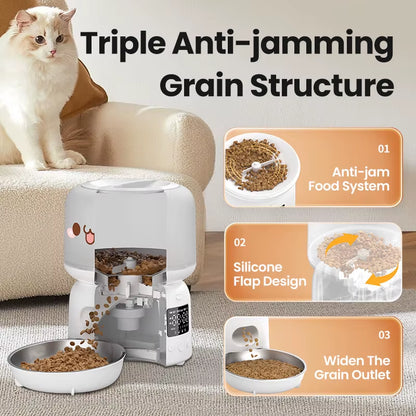 Automatic Cat Feeder 3L Smart Pet Food Dispenser Button Automatic Dog Feeder for Cats Pets Remote Control Feeding Supply