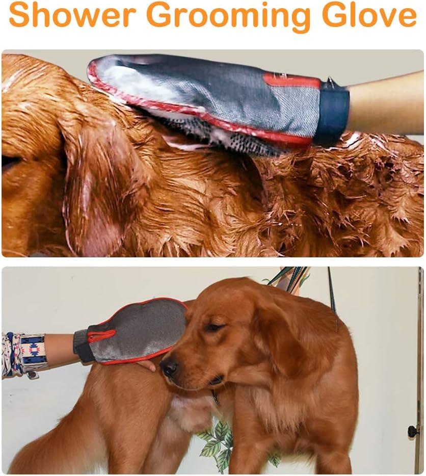 Pet Dryer Dog Hair Dryer 4.0HP Stepless Adjustable Speed and Temperature, Professional Pet Hair Force Dryer Dog Grooming Blower with Heater, Spring Hose, and 5 Different Nozzles