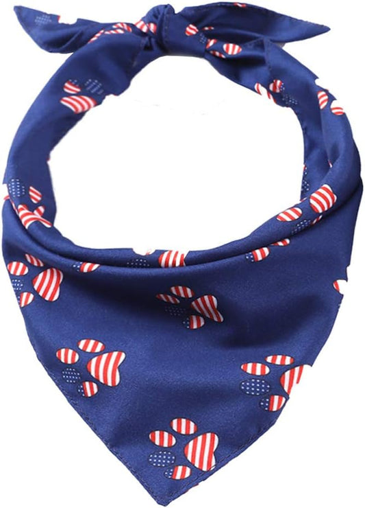 American Flag Dog Bandana USA Flag Accessories Decoration for Small and Medium Dogs Cats (Paw)