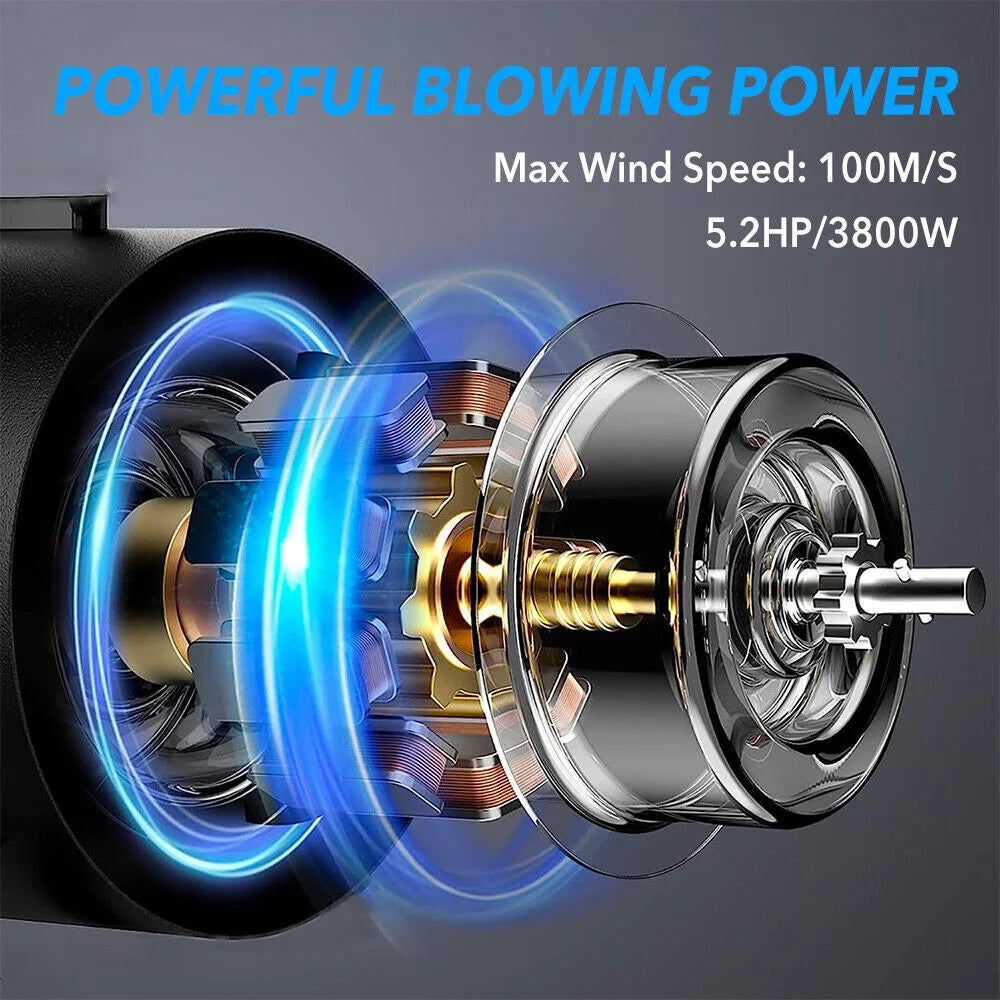 Dog-Hair-Dryer, 5.2HP/ 3800W High Velocity Pet Blow Dryer with Heater for Grooming, Speed Temperature Adjustable Dog Blower Grooming Dryer with 4 Nozzles