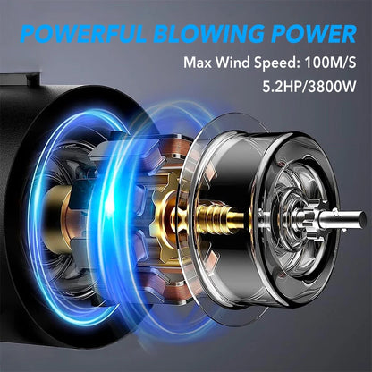 Dog-Hair-Dryer, 5.2HP/ 3800W High Velocity Pet Blow Dryer with Heater for Grooming, Speed Temperature Adjustable Dog Blower Grooming Dryer with 4 Nozzles