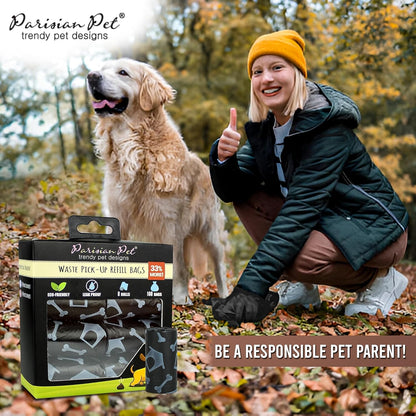 Eco-Friendly Dog Poop Bags, 8 Rolls, 20 Bags per Roll, Unscented, Leak-Proof, Perfect for Cleaning up after Your Pet