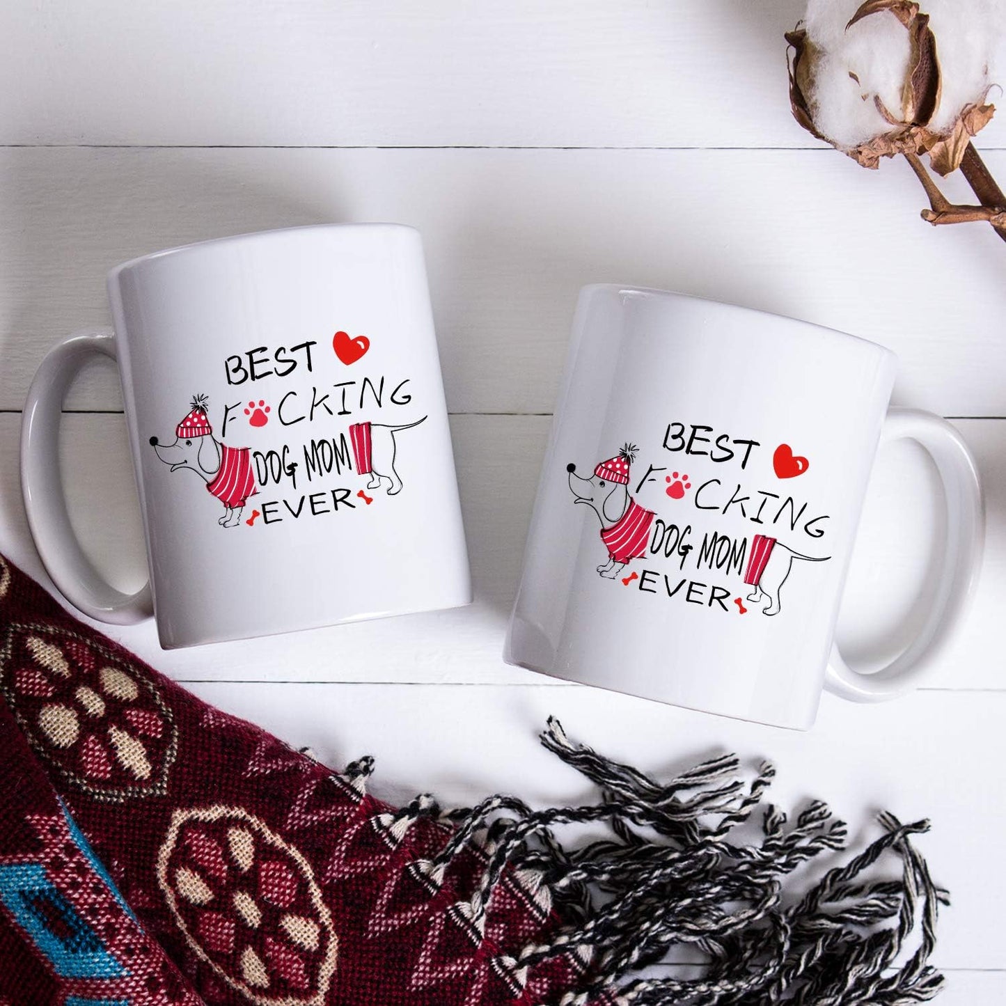 Novelty Dog Mom Mug - Unifury Dog Memorial Gifts for Dog Owner, Funny 11OZ Dog Mother Coffee Mug for Women on Birthday, Christmas, Party, Mothers Day