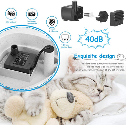 Pet Fountain, Upgraded Automatic Cat Fountain Dog Water Fountain Cat Water Dispenser, Adjustable Water Flow Setting Drinking Fountain Cat Bowl for Cats, Dogs, Pets