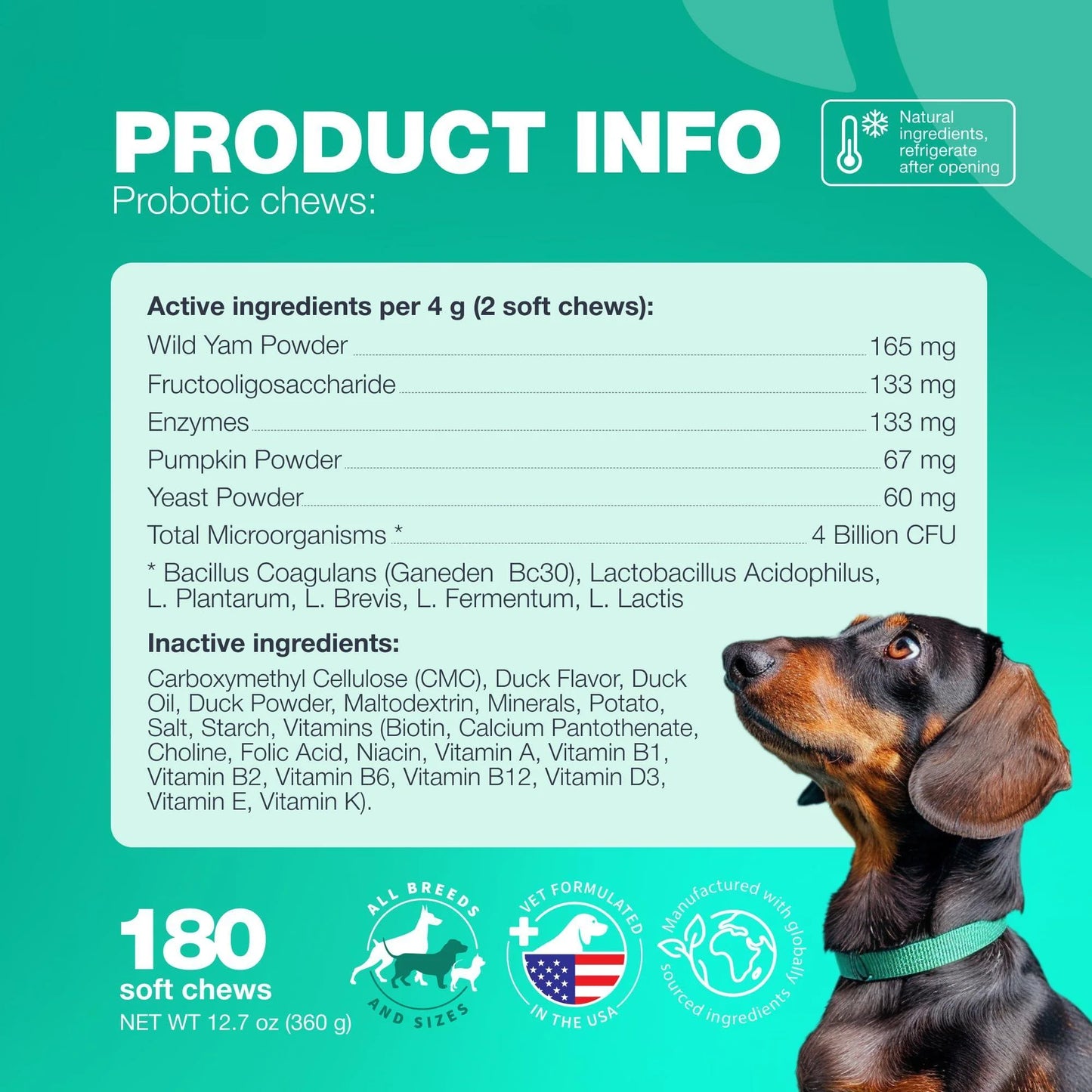 Probiotics for Dogs Soft Chews Support Gut Health & Immunity Dog Digestive