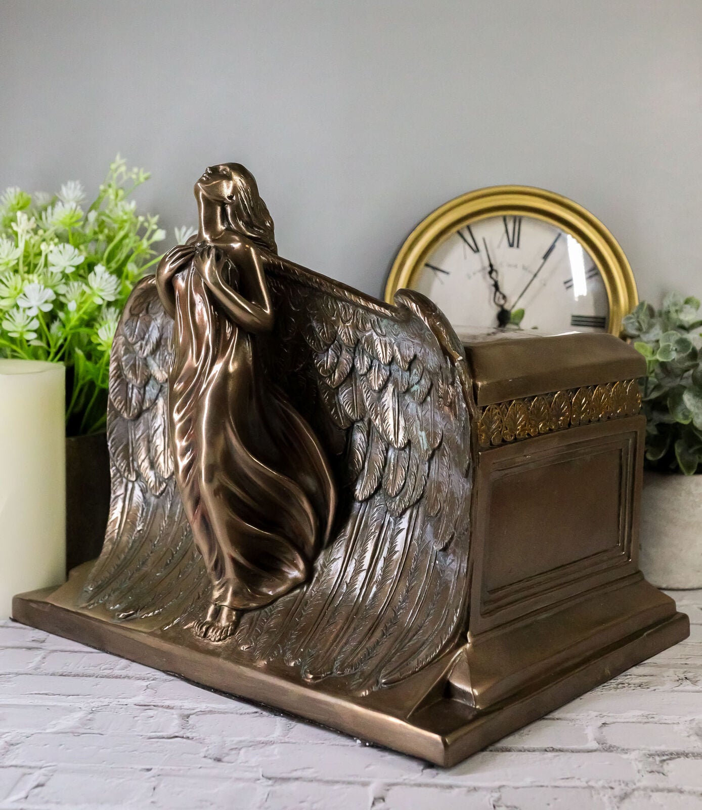 Heaven Bound Rising Angel Funeral Cremation Urn Resin Statue Memorial Angels 9"H