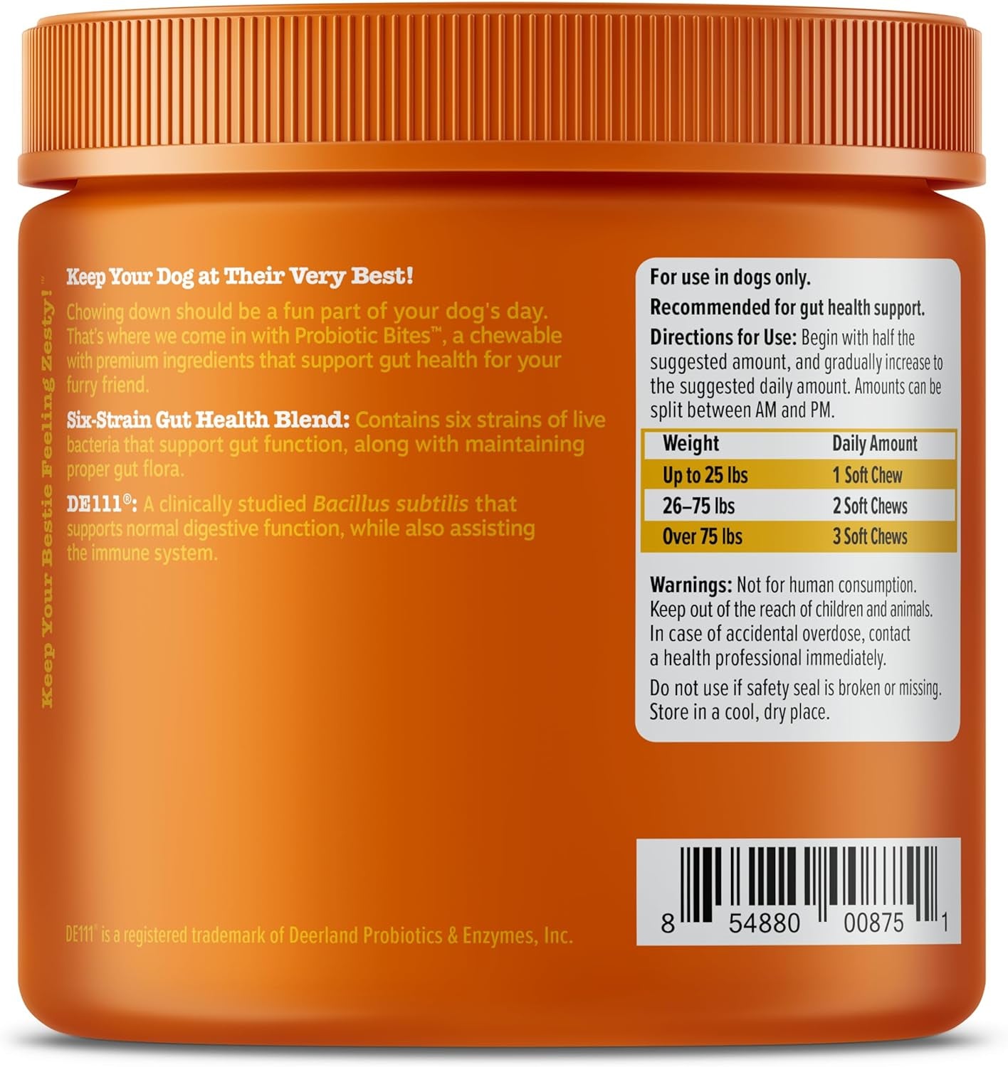 Probiotics for Dogs, Digestive Enzymes Gut Flora, Digestive Health, Diarrhea & Bowel Support, DE111, Dog Probiotics Soft Chew for Pet Immune System, Chicken, 90 Ct