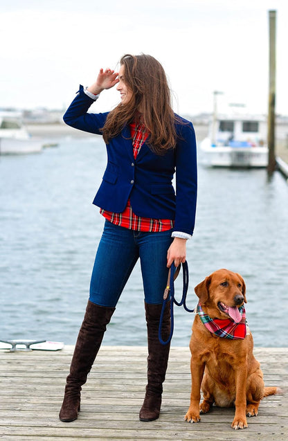 Christmas Dog Bandana in Tartan Plaid - Holiday Cozy Red Flannel Plaid Pet Bandana. Cute Dog Accessory for Fall and Winter for Large Medium and Small Dogs.