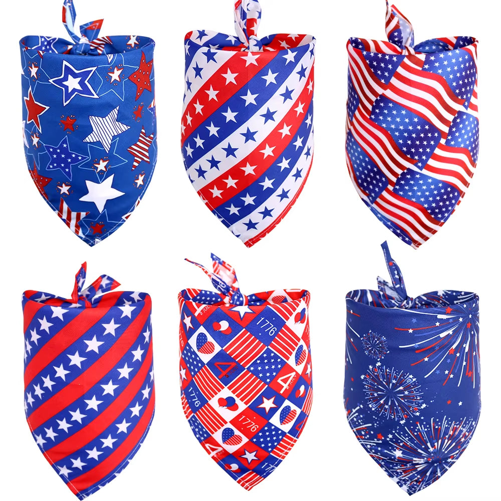 New 40Px Dog Bandana 4Th July Pet Products Small-Middle Bandanas Scarf Small Dogs Cats Puppy Bibs for American Independence Day