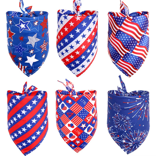 New 40Px Dog Bandana 4Th July Pet Products Small-Middle Bandanas Scarf Small Dogs Cats Puppy Bibs for American Independence Day