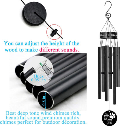 Pet Memorial Wind Chimes for Loss of Dog Paw Print Sympathy for Wife Girlfriend Large Metal Deep Tone Windchimes Rememberance Déco outside Garden You Were My Favorite Hello and Hardest Goodbye