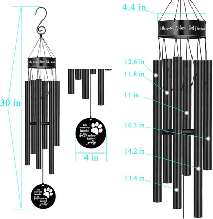 Pet Memorial Wind Chimes for Loss of Dog Paw Print Sympathy for Wife Girlfriend Large Metal Deep Tone Windchimes Rememberance Déco outside Garden You Were My Favorite Hello and Hardest Goodbye