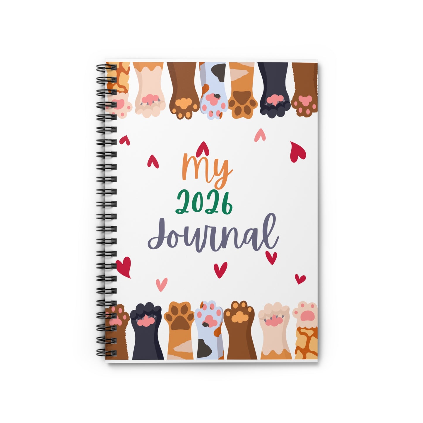 Colorful Pet-Themed Spiral Notebook - 2026 Planner, Pet Lover Journal, Cute Stationery, Gift for Friends, Trendy School Supplies