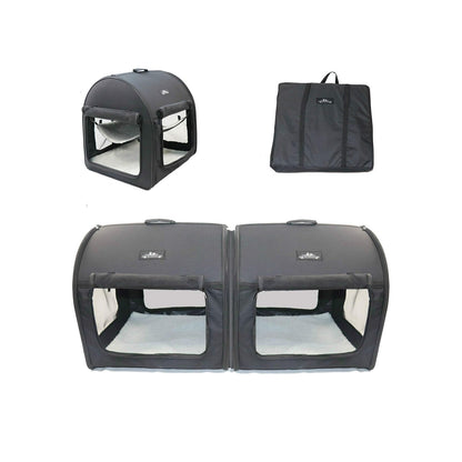 Soft Dog Cat Crate the Portable 2-In-1 Double Travel Kennel Tube Carrier for ...