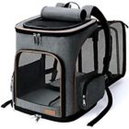 Cat Backpack Expandable Pet Carrier Backpack for 21.7"L X 13.0"W X 15.0"H Grey