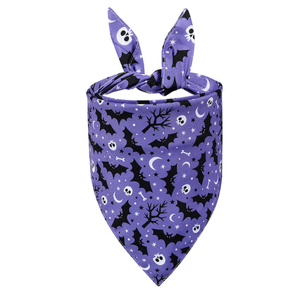 Clearance!  Halloween Dog Bandana Pet Halloween Bandana Pumpkin Ghost Witch Print Dog Puppy Halloween Bandana Pet Triangle Bibs Scarf Accessories for Dogs Cats Pets