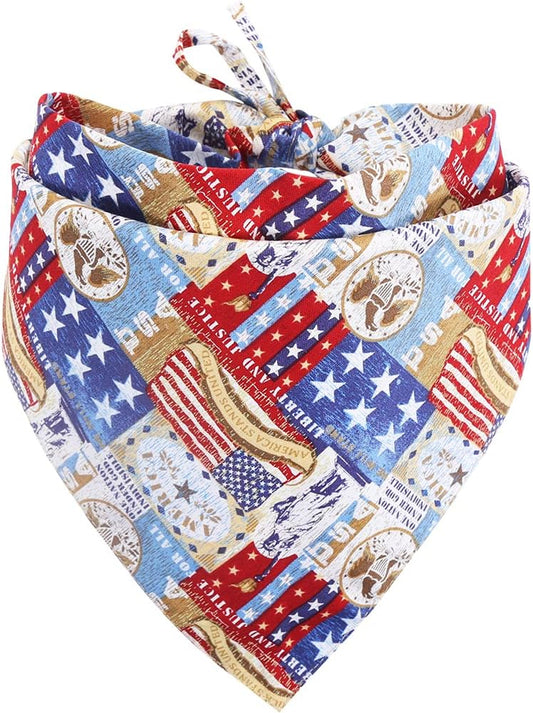 American Flag Dog Bandana USA Triangle Bibs Scarf Reversible Accessories for Dogs Pets Cat