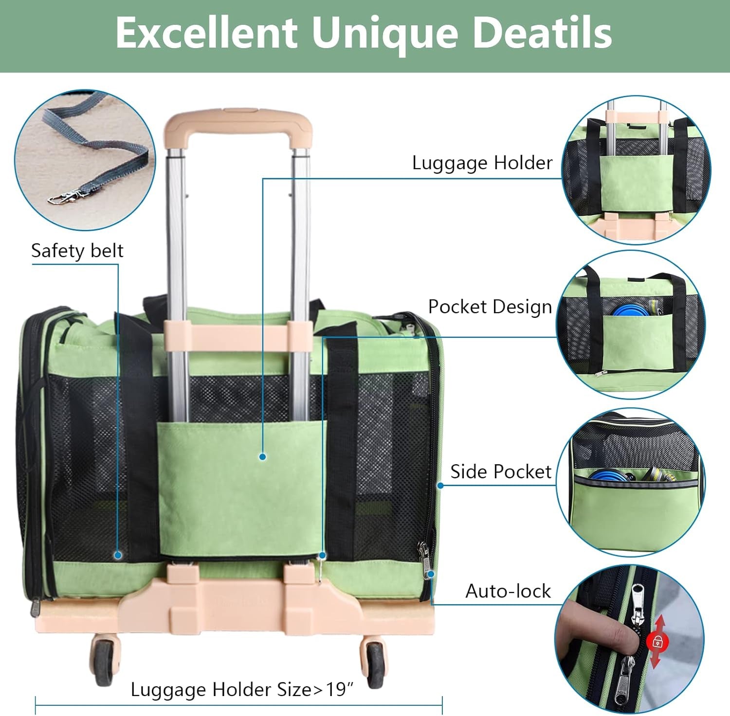 Large Cat Carrier for 2 Cats - Soft Portable Pet Carrier Bag - Large Dog Carrier Collapsible, Top Loading Cat Transport Carrier, Dog Flight Carrier Airline Approved