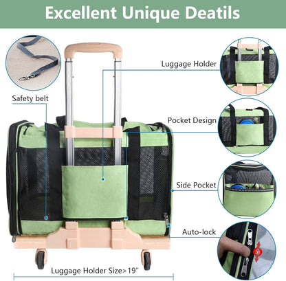 Large Cat Carrier for 2 Cats - Soft Portable Pet Carrier Bag - Large Dog Carrier Collapsible, Top Loading Cat Transport Carrier, Dog Flight Carrier Airline Approved