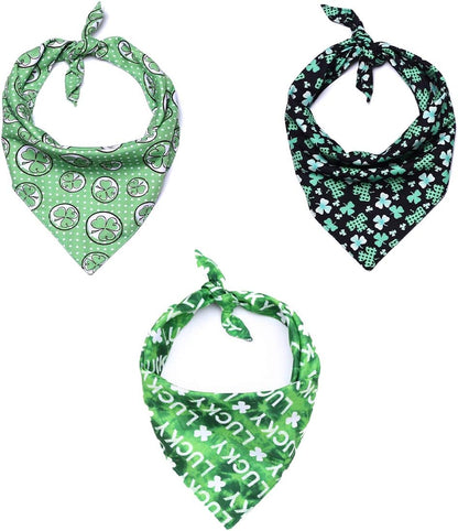 Hamrank 3 Packs Irish Festival Triangle Dog Scarf, St. Patrick’S Day Reversible Cat and Dog Bandana, Suitable for Large, Medium and Small Dogs, Color4