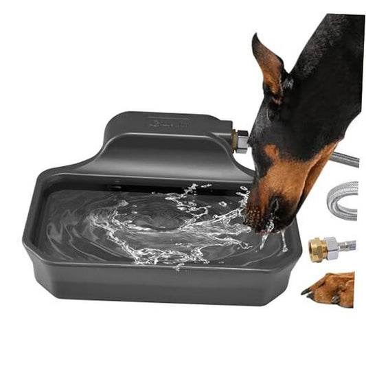 Automatic Dog Water Dispenser, 1 Gallon Dog Water Bowl for Outdoor, Extra Gray