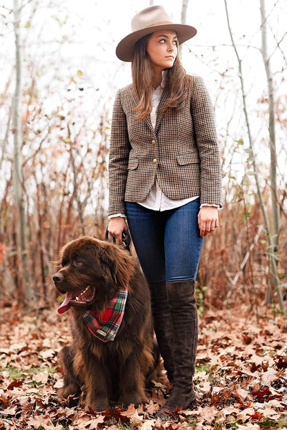 Christmas Dog Bandana in Tartan Plaid - Holiday Cozy Red Flannel Plaid Pet Bandana. Cute Dog Accessory for Fall and Winter for Large Medium and Small Dogs.